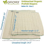 Osocozy Better Fit large prefold diapers laid flat