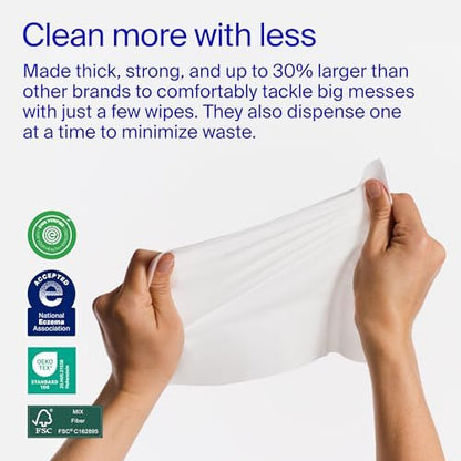 Coterie Baby Wipes, 8 Pack, 448 Count, Unscented Wipes, 99% Purified Water, Plastic-Free & Plant-Derived Fibers, Fragrance Free Hypoallergenic Sensitive Skin Baby Essentials, Clean Ingredients - Image 4