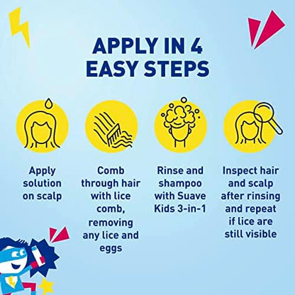 Two pack of Suave Kids lice removal solution 4 ounce bottles for kids hair care.