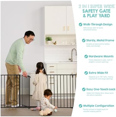Close up view of the durable steel construction and wall mounting hardware components on the Regalo safety gate.