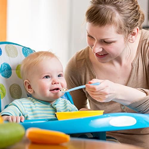 Vicloon toddler silicone spoons being cleaned in a dishwasher rack safely