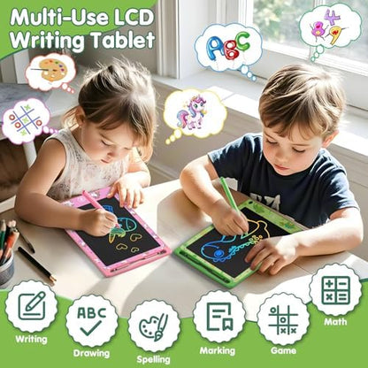 Close up of Moowalis 8.5 inch drawing tablet screen with colorful lines