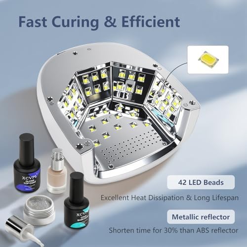 XCVPL 15600mAh nail lamp in use during a gel manicure