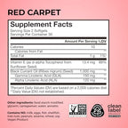 Hum Nutrition Red Carpet complete sixty count bottle layout