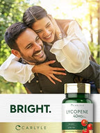 Carlyle Lycopene 40mg supplement bottle displayed with fresh tomatoes representing natural carotenoid source