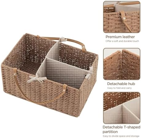 Hblife woven paper rope basket holding baby diapers