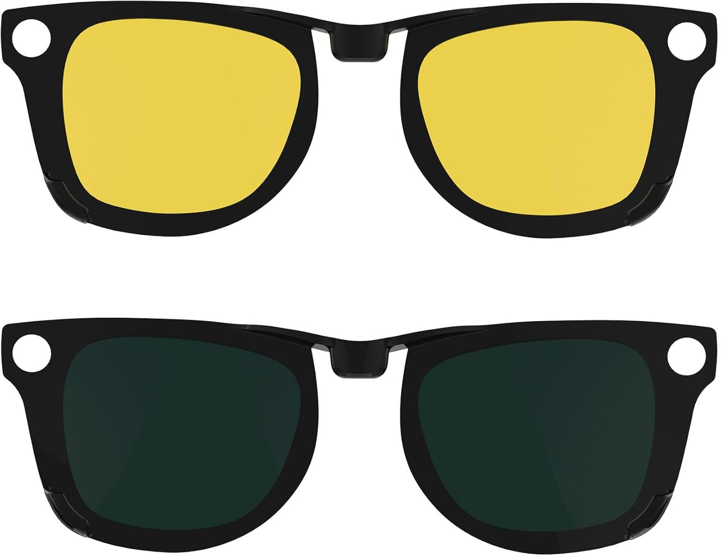 HIBLOKS 2Pcs Polarized Clip for RayBan Meta Wayfarer RW4006 & Gen 2 RW4012 Regular (50-22), Shiny Black Frame Discoloration Clip for RayBan Meta Gen 2 Protect Your Eyes, (Yellow+Brown) - Image 12