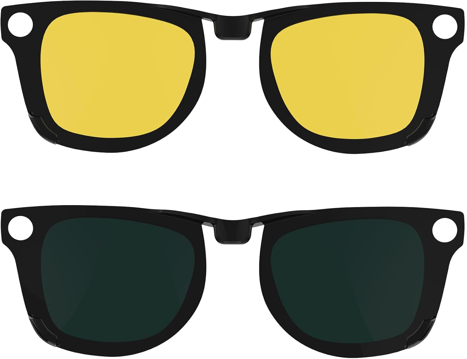 HIBLOKS 2Pcs Polarized Clip for RayBan Meta Wayfarer RW4006 & Gen 2 RW4012 Regular (50-22), Shiny Black Frame Discoloration Clip for RayBan Meta Gen 2 Protect Your Eyes, (Yellow+Brown) - Image 12