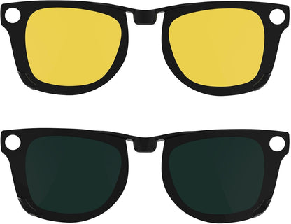 HIBLOKS 2Pcs Polarized Clip for RayBan Meta Wayfarer RW4006 & Gen 2 RW4012 Regular (50-22), Shiny Black Frame Discoloration Clip for RayBan Meta Gen 2 Protect Your Eyes, (Yellow+Brown) - Image 12