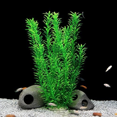 Two pack of DSkoiph plastic aquarium decorations arranged symmetrically against a white background.