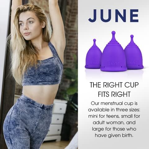 June Co reusable period cup packaged for feminine hygiene care