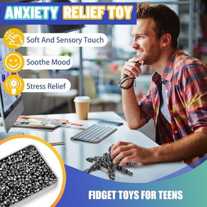 Easter Basket Stuffer for Teens Boy 300pc Fidget Toy Cool Gadget for Teen Girl Office Desk Stuff for Adult Men ADHD Tools Sensory Autism Stress Anxiety Putty Fidgets Beads Balls Stones - Image 3