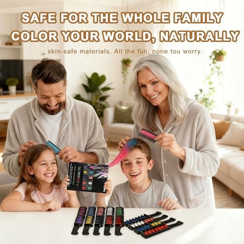 Vibrant color swatches created by VLSVLS hair chalk combs
