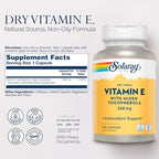 Solaray vitamin supplement bottle back label showing ingredients