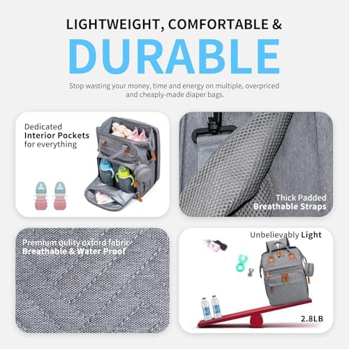 KABAQOO large capacity baby bag featuring insulated bottle holders