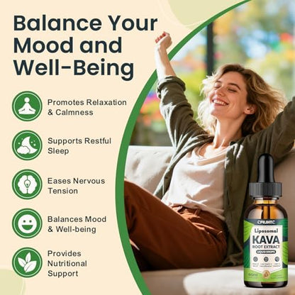 CFILIHTC Kava and Valerian Root liquid drops nutritional facts label showing ingredients