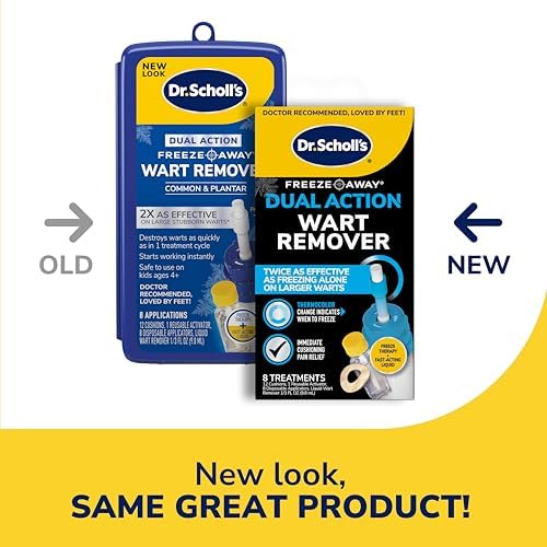 Dr. Scholl's cryotherapy freezing canister and salicylic acid liquid bottle set.