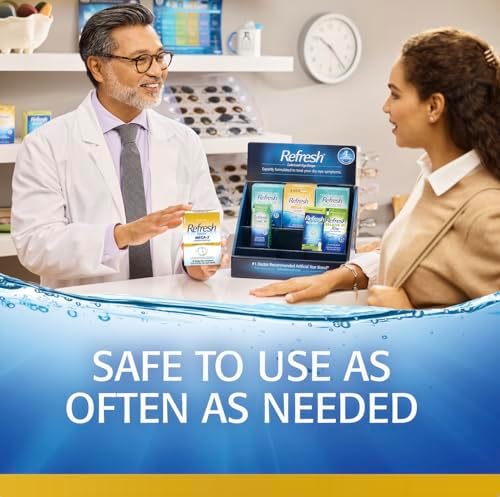 Individual sterile vials of Refresh Optive Mega-3 for sensitive eye hydration.