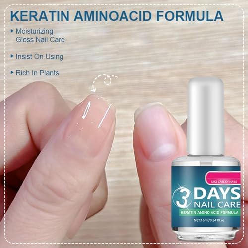 Transparent keratin nail treatment texture application