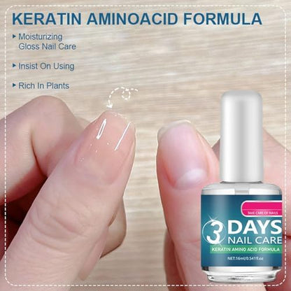 Transparent keratin nail treatment texture application
