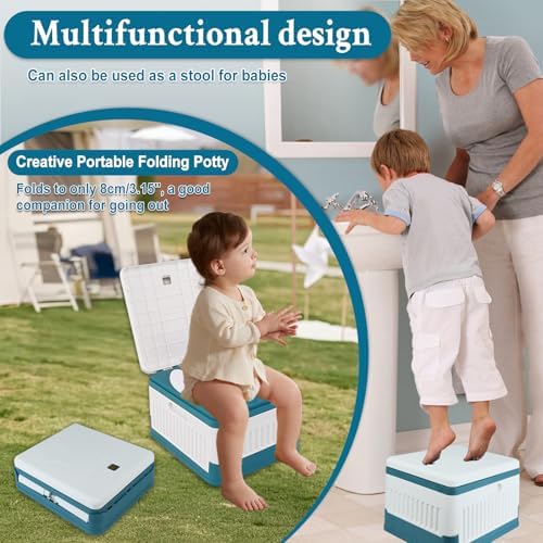 Travel Potty Seat for Toddler, Portable Potty Training Toilet Seats, Foldable Baby Potty Stool, Car Potty for Kids Boys Girls, Emergency Mobile Toilet for Outdoor/Indoor, w/ 60 Cleaning Bags - Image 4