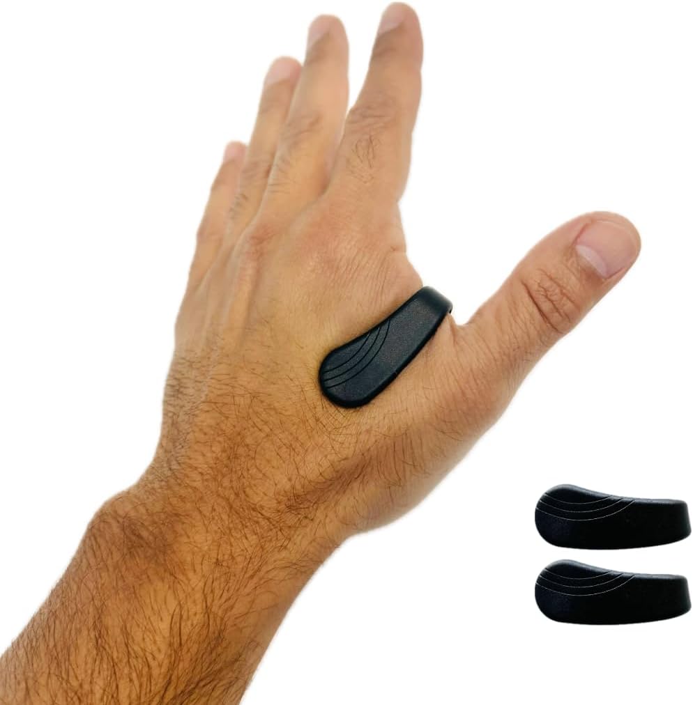 Shoponil hand acupressure relief clip in black for migraine and headache relief.