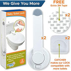 Wappa Baby toilet lock hinged arm mechanism demonstration