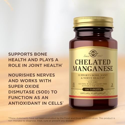 Solgar Chelated Manganese pack of 3 dietary supplement box