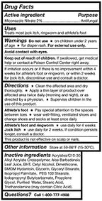 McKesson miconazole nitrate two percent cream packaging showing product features.