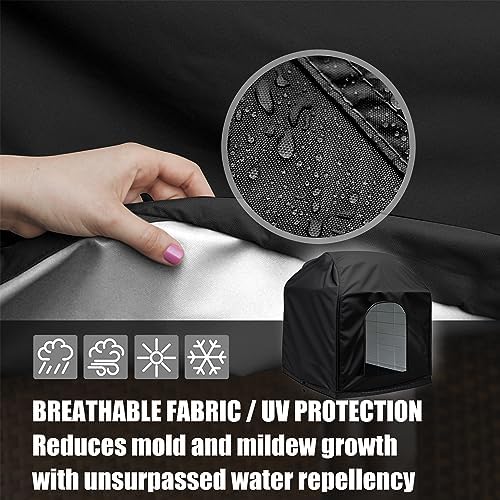Three edge drawstring design on the bottom of the black protective pet cover