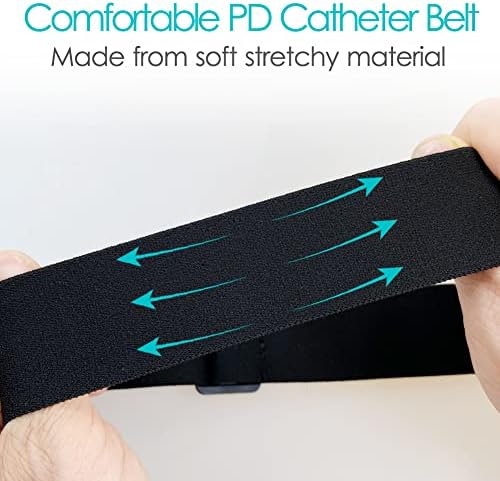 Detailed shot of the adjustable velcro fastening mechanism on the black abdominal medical line security belt
