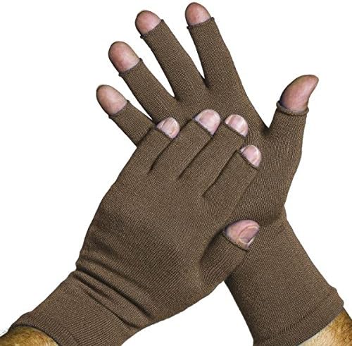 Limbkeepers Non-Compression Protective 3/4 Finger Gloves in khaki front view for skin protection.
