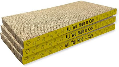 AccEncyc reversible corrugated scratching board showing paw print side design