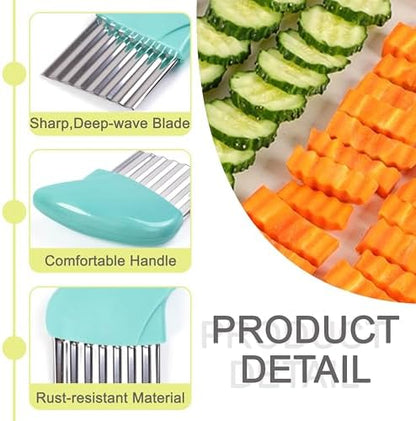 Two pieces of stainless steel manual vegetable slicers with hanging holes