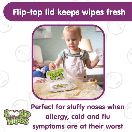 Boogie Wipes, Saline Wipes for Baby & Kids, Nose Booger Wipes for Allergy Relief, Face, Hand & Body, Made with Vitamin E, Aloe and Natural Saline, Unscented, 30 Count (Pack of 3) - Image 6