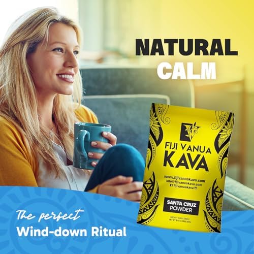Fiji Vanua Kava 8 Ounce bag displaying nutritional supplement facts panel