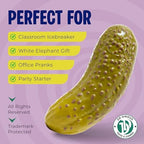 Close up of the Dr Dingus branding on the pickle