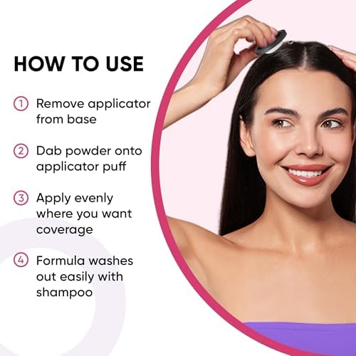 Person applying Get Back Gorgeous powder to thinning hairline