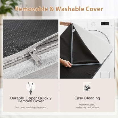 WNPETHOME Orthopedic Waterproof Extra Large Dogs Bed with Removable Washable Cover, Multi-Needle Quilting XL Crate Bed for Large Sized Dog, Light Grey - Image 5