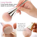 2Pcs Nail Dust Brush Acrylic Brush Cleaner Nail Brushes for Cleaning Dust Dip Powder Brush Large Makeup Brush Blush Brush Nail Clean Up Brush Manicure Brush Nail Art Tools (Gold+Black) - Image 2
