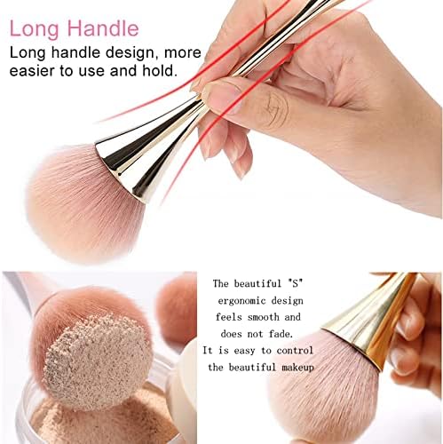 2Pcs Nail Dust Brush Acrylic Brush Cleaner Nail Brushes for Cleaning Dust Dip Powder Brush Large Makeup Brush Blush Brush Nail Clean Up Brush Manicure Brush Nail Art Tools (Gold+Black) - Image 2