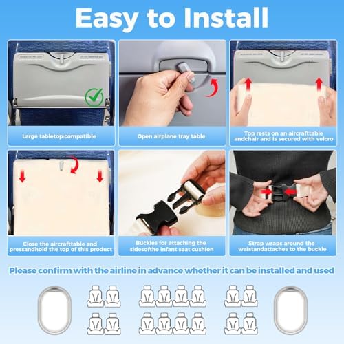 EkoVibe toddler airplane seat extender folded compactly for travel convenience.