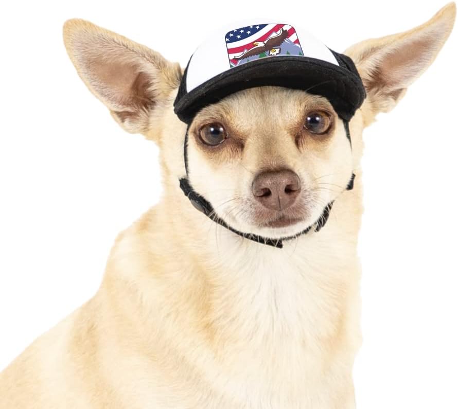 USA Collection, PupLid Trucker Hats for Dogs (Large) Premium Stylish Sun Protection for The Modern Dog - Adjustable for Secure Comfortable Fit on Active Dogs (Blue, Eagle) - Image 13