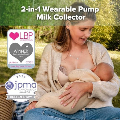 Hands free manual breast milk collector positioned inside a nursing bra for discreet letdown catching