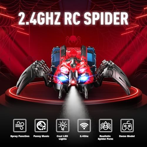 Gaietydiy RC spider with LED lights active