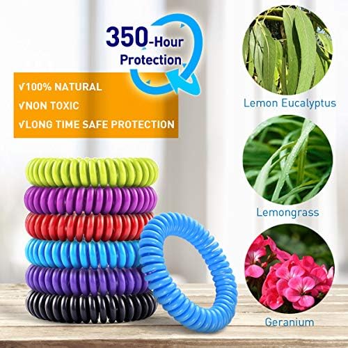 Assorted colors of BuggyBands mosquito repellent wristbands