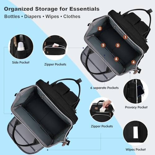 DERJUNSTAR diaper bag deployed as a portable changing station