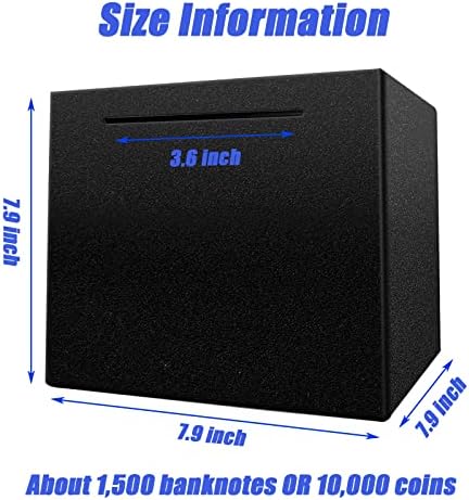 LARCOLO 7.9 inch black money vault cube showcasing the seamless six-sided tamper-proof welded design.