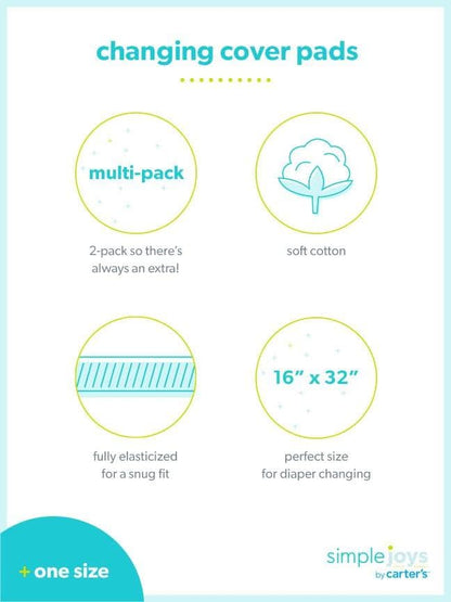 Tagless back design of the authentic Carter's baby boy and girl changing mat cover