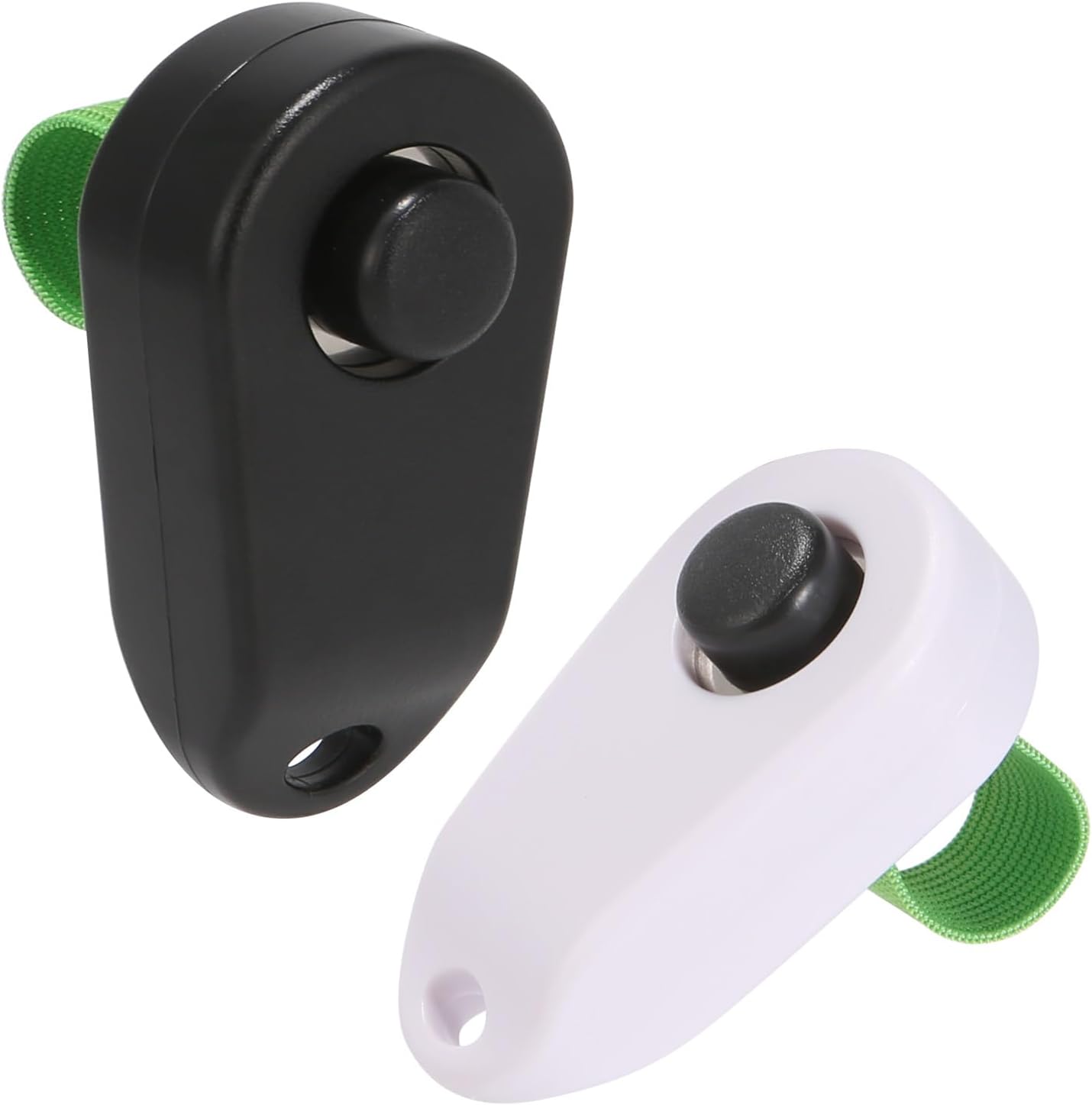 BARKIE dog training clicker with finger ring front view black and white behavior tool